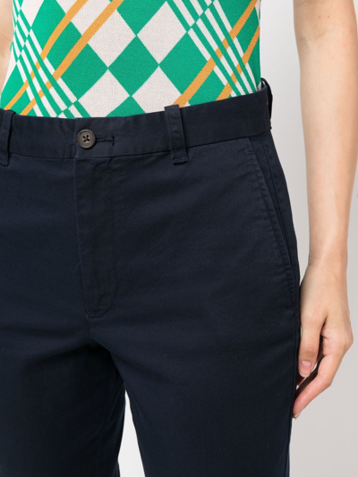 Shop Polo Ralph Lauren Cropped Slim-cut Chinos In Blue
