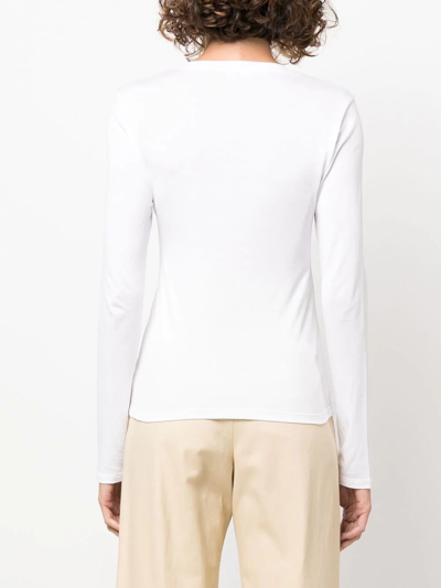 Theory Long-sleeved Cotton T-shirt In White