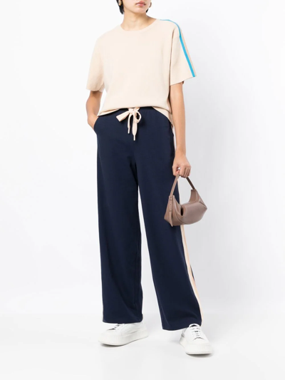 The Upside Escapade Avalon Striped-trim Sweatpants In Blue