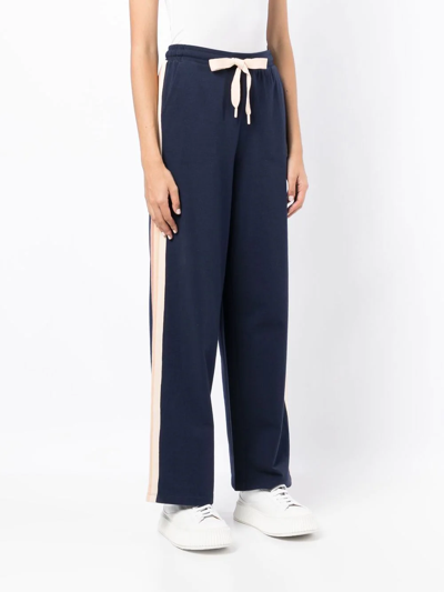 The Upside Escapade Avalon Striped-trim Sweatpants In Blue