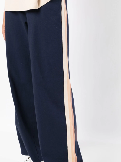 The Upside Escapade Avalon Striped-trim Sweatpants In Blue