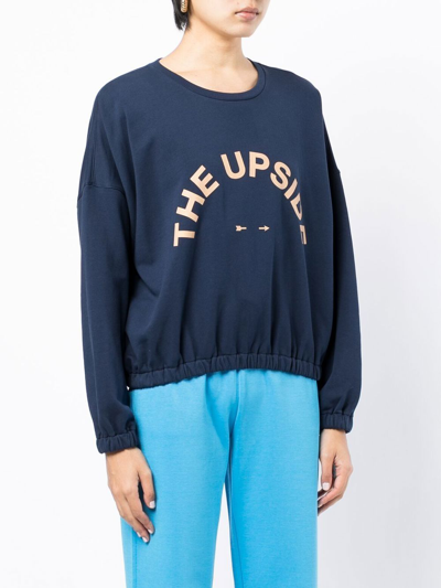 Shop The Upside Escapade Montana Logo Sweatshirt In Blue
