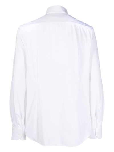 Shop Corneliani Long-sleeve Dress Shirt In White