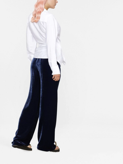 Shop Etro High-waisted Straight-leg Trousers In Blue