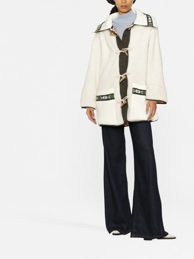 Shop Etro Brushed Woven-band Toggle Coat In Neutrals