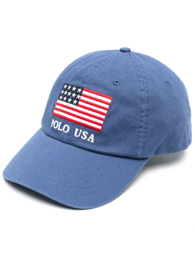 Polo Ralph Lauren Usa-flag Detail Baseball Cap In Blue | ModeSens