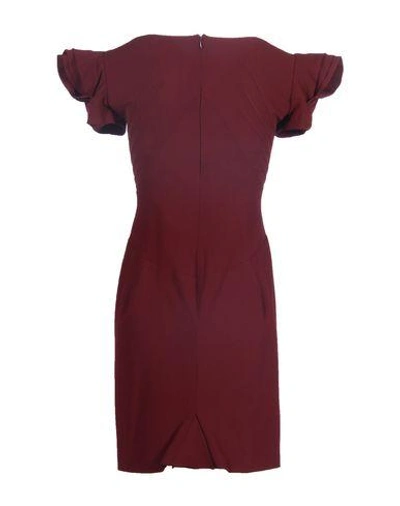 Shop Zac Zac Posen Short Dress In Maroon