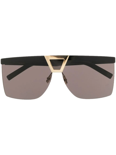 Shop Saint Laurent Square Tinted Sunglasses In Black