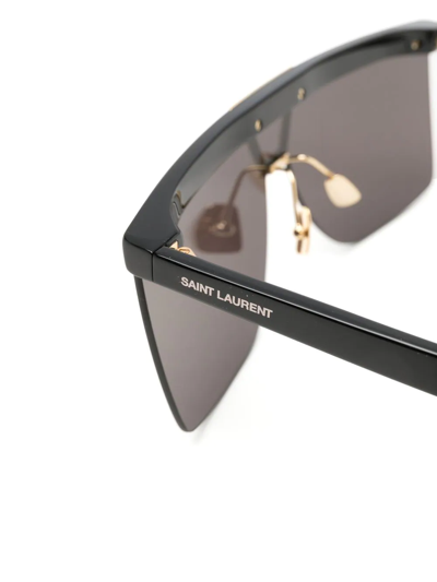 Shop Saint Laurent Square Tinted Sunglasses In Black