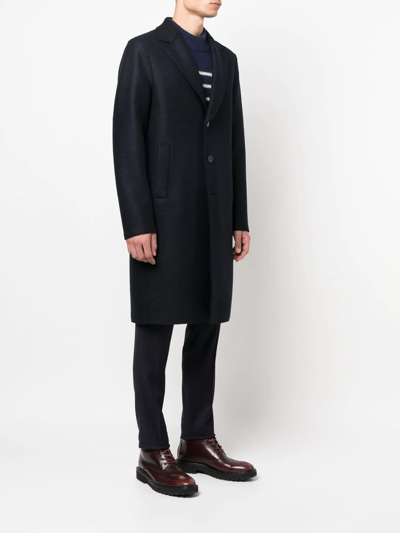 Shop Harris Wharf London Single-breasted Tailored Coat In Blue
