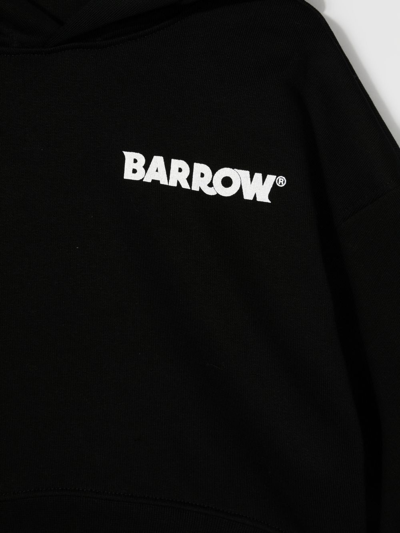 Shop Barrow Cropped Logo Hoodie In Black