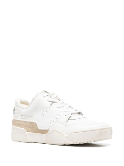 Shop Isabel Marant Colour-block Leather Sneakers In White