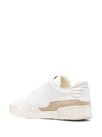 Shop Isabel Marant Colour-block Leather Sneakers In White