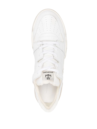 Shop Isabel Marant Colour-block Leather Sneakers In White