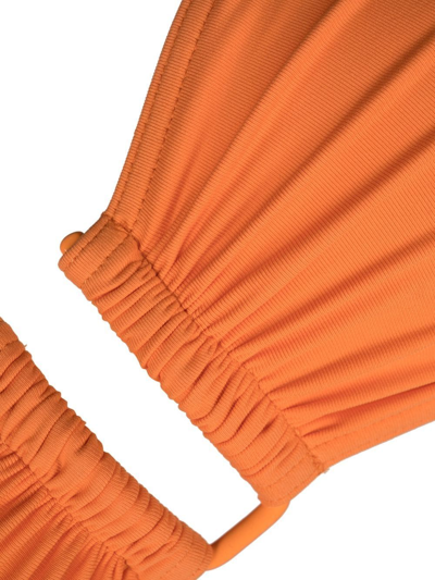 Shop Eres Pleated Bandeau Bikini Top In Orange