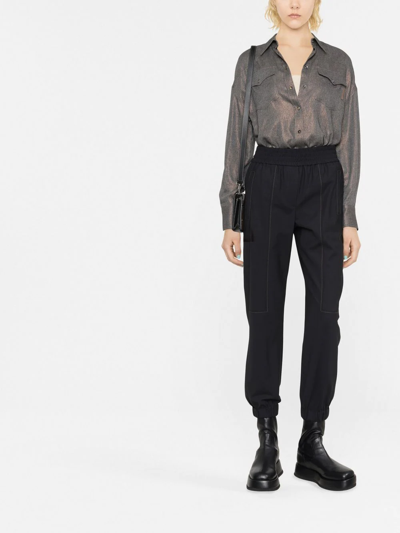 Shop Brunello Cucinelli High-waist Tapered Trousers In Black