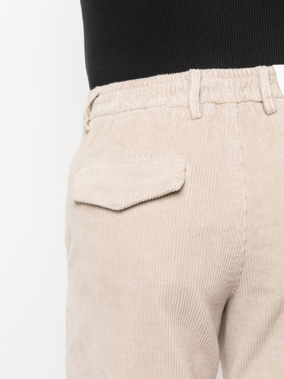 Shop Eleventy Corduroy Straight-leg Trousers In Neutrals