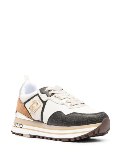 Shop Liu •jo Maxi Wonder 01 Low-top Sneakers In Neutrals