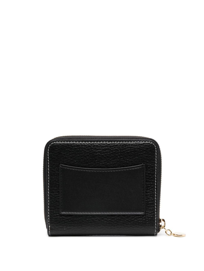 Shop Stella Mccartney Logo-print Detail Zipped Wallet In Black