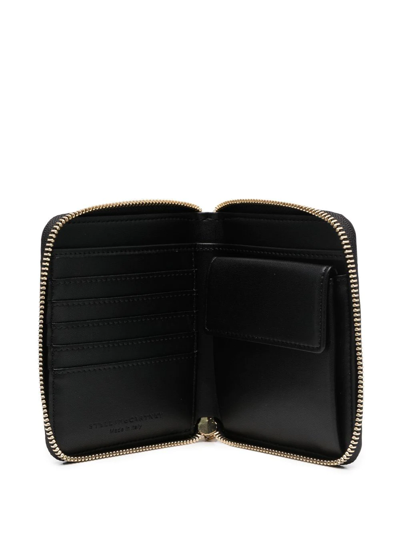 Shop Stella Mccartney Logo-print Detail Zipped Wallet In Black