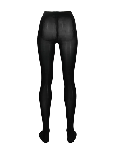 Shop Wolford Semi-sheer Coverage Tights In Black