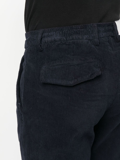 Shop Eleventy Drawstring-waist Corduroy Trousers In Blue