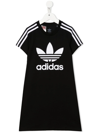 Adidas Originals Kids' Short Sleeve Dress In Black/white ModeSens