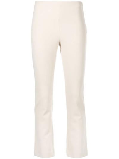 Shop Vince Flared-hem Cropped Trousers In Neutrals