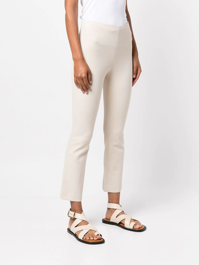 Shop Vince Flared-hem Cropped Trousers In Neutrals