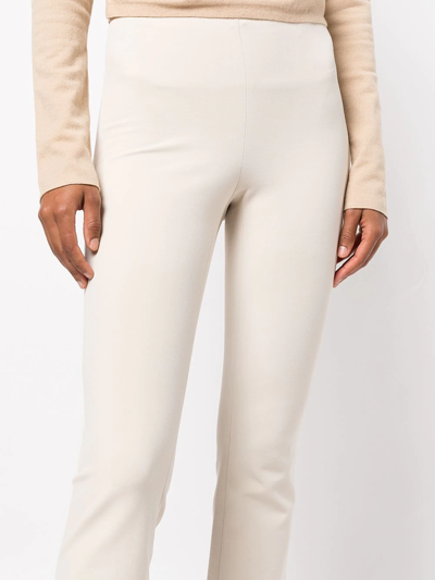 Shop Vince Flared-hem Cropped Trousers In Neutrals