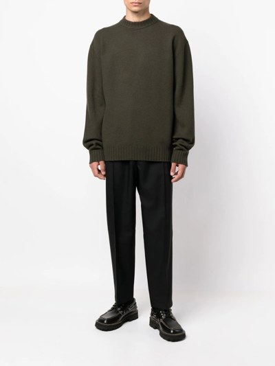 Jil Sander Elasticated-waistband Tapered Trousers In Black