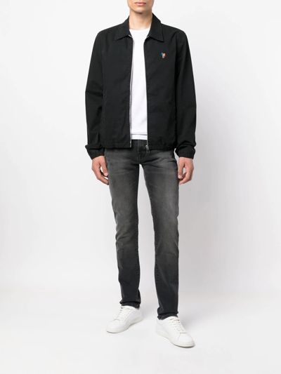 Shop Ps By Paul Smith Zebra-embroidered Organic Cotton Jacket In Black