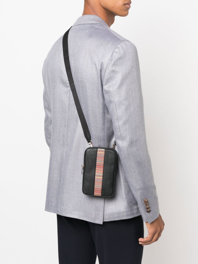 Shop Paul Smith Stripe-panel Messenger Bag In Black