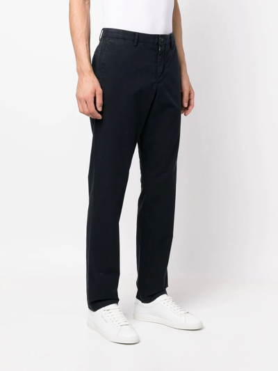 Shop Ps By Paul Smith Mid-rise Straight-leg Chinos In Blue