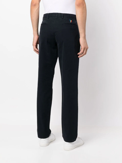 Shop Ps By Paul Smith Mid-rise Straight-leg Chinos In Blue