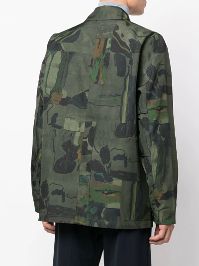 Shop Paul Smith Camouflage-print Organic Cotton Jacket In Green