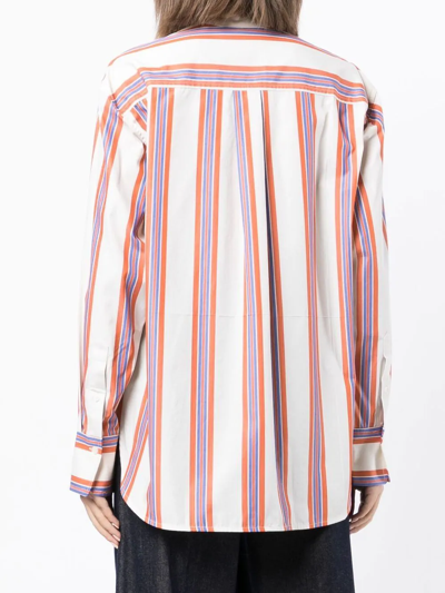 Shop Victoria Beckham Striped Button-down Shirt In Multicolour