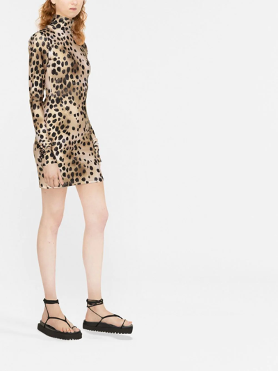 Shop The Andamane Hilda Leopard-print Mini Dress In Neutrals