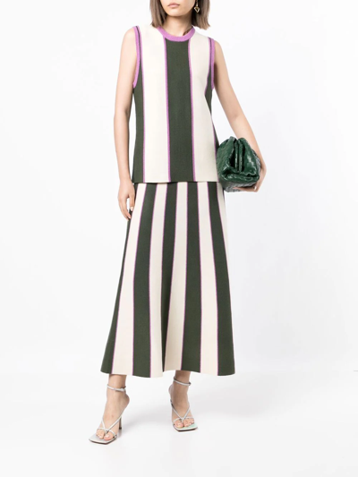 Shop Victoria Beckham Striped Sleeveless Top In Multicolour