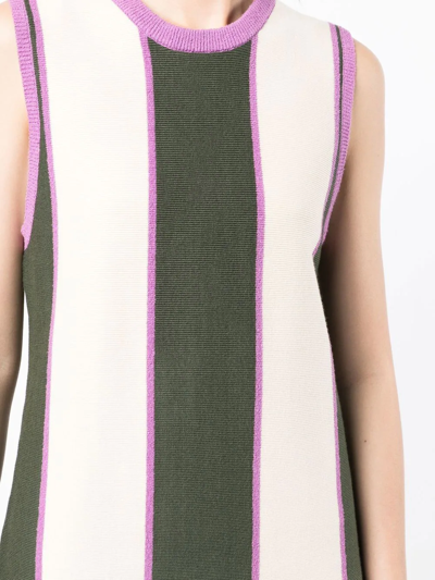 Shop Victoria Beckham Striped Sleeveless Top In Multicolour