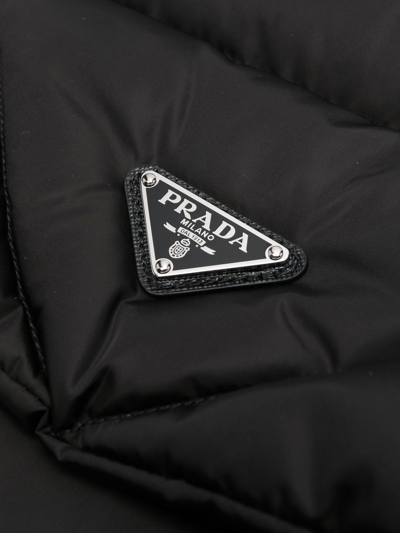 Prada Re-nylon Extractable-hood Padded Scarf In Black