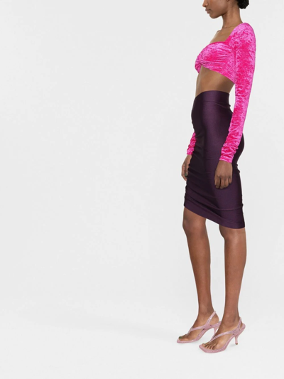 Shop The Andamane Jamelia Asymmetric Mini Skirt In Purple