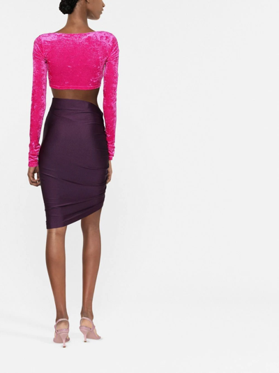 Shop The Andamane Jamelia Asymmetric Mini Skirt In Purple