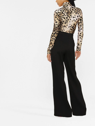 Shop The Andamane High-neck Animal-print Top In Neutrals