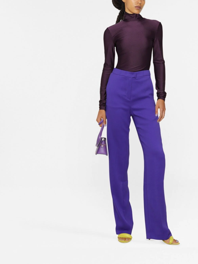Shop The Andamane Halle Roll-neck Long-sleeve Top In Purple