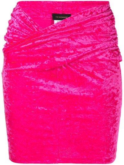 Shop The Andamane Kelly Velvet Mini Skirt In Pink