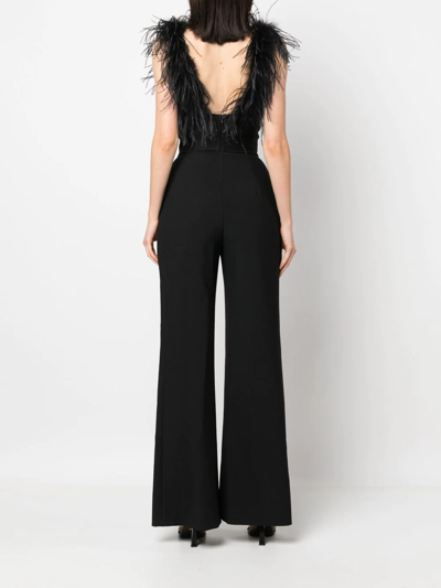 Shop Elie Saab Feather-detailing Sweetheart Jumpsuit In Black