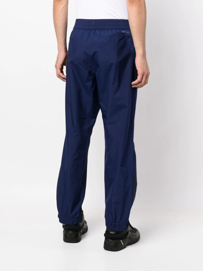 Shop Moncler Water-resistant Straight-leg Trousers In Blue