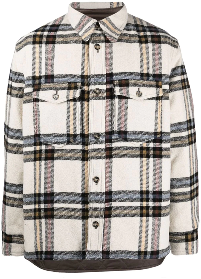 Shop Isabel Marant Check-pattern Shirt Jacket In Neutrals