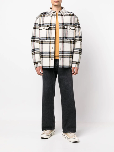 Shop Isabel Marant Check-pattern Shirt Jacket In Neutrals
